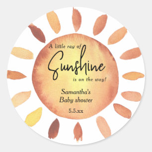 Sticker Rond Baby shower Boho Sunshine