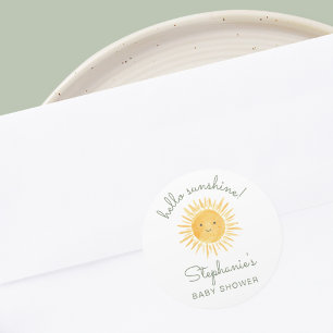 Sticker Rond Baby Shower Bonjour Soleil 