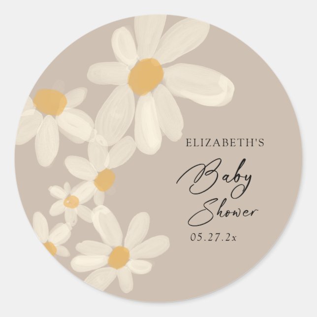 Sticker Rond Baby shower Brown de marais (Devant)