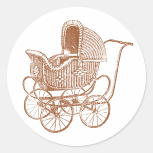 Sticker Rond Baby shower Brown de voiture d'enfant de cru