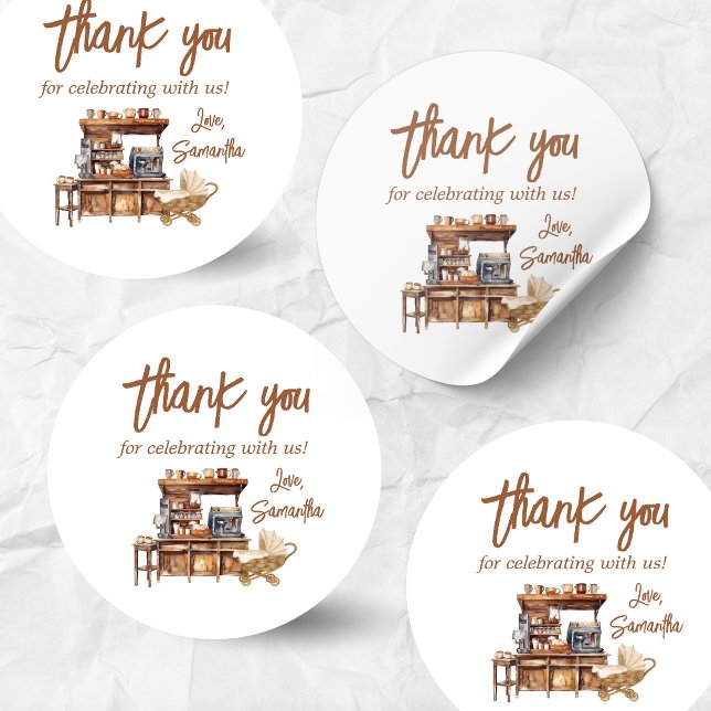 Sticker Rond Baby shower café bébé (Coffee Baby Shower Sticker)