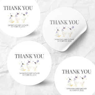 Sticker Rond Baby-Shower Canard Idiot