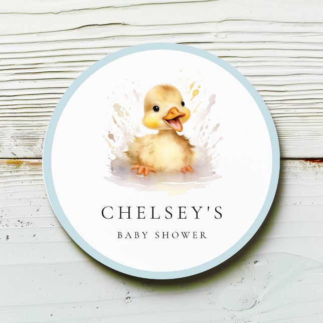 Sticker Rond Baby Shower Caneton (Créateur téléchargé)