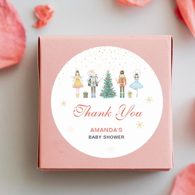 Sticker Rond Baby Shower Casse-Noisette (Créateur téléchargé)