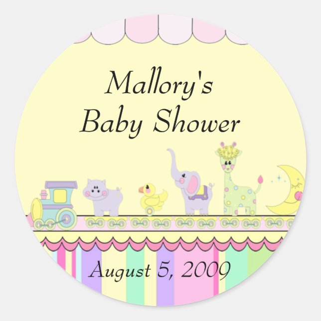 Sticker Rond Baby shower Circus Baby Train (Devant)