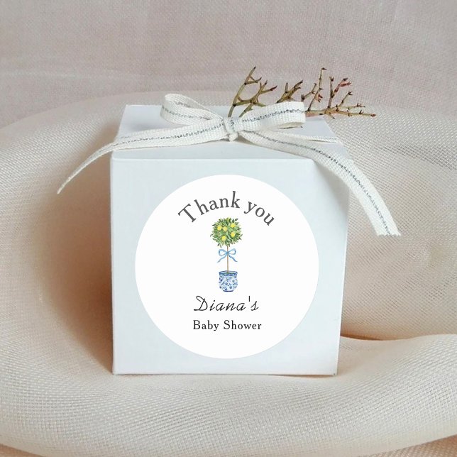 Sticker Rond Baby Shower Citron (Créateur téléchargé)