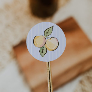 Sticker Rond Baby Shower Citron Bleu