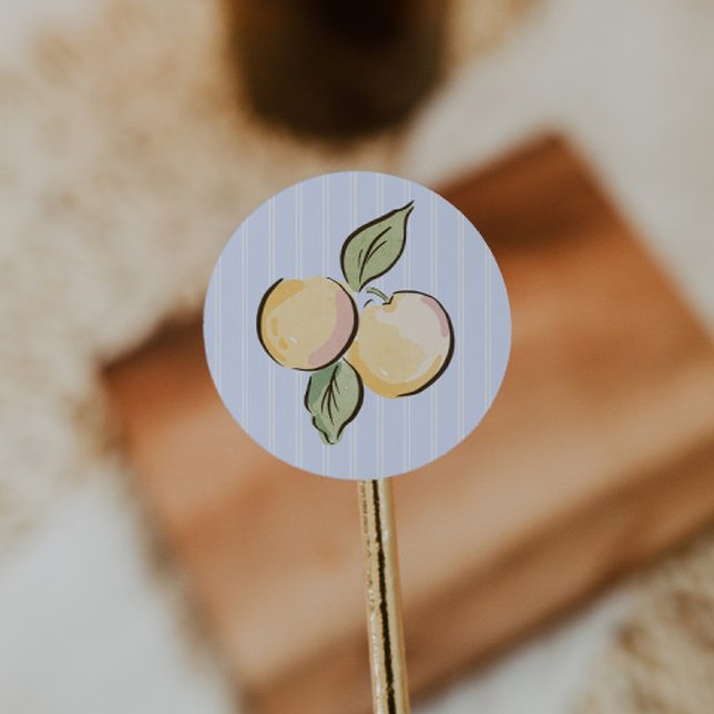 Sticker Rond Baby Shower Citron Bleu  (Créateur téléchargé)