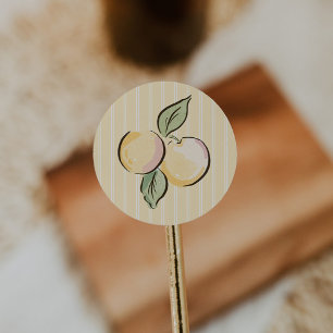 Sticker Rond Baby Shower Citron Jaune