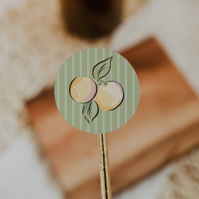 Sticker Rond Baby Shower Citron Vert Vintage  (Créateur téléchargé)