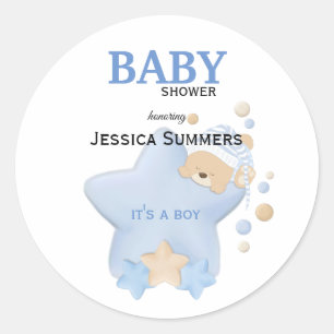 Sticker Rond Baby shower classique rond rond en peluche mignon