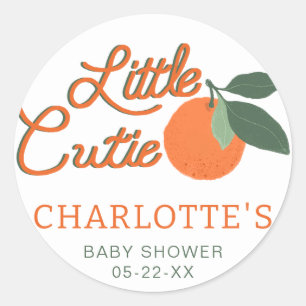 Sticker Rond Baby shower Clementine de Little Cutie