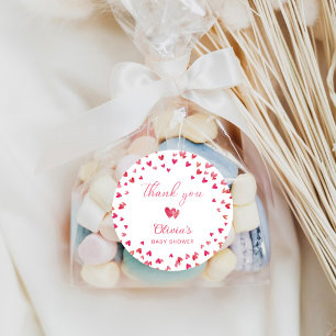 Sticker Rond Baby Shower Cœur Sucré