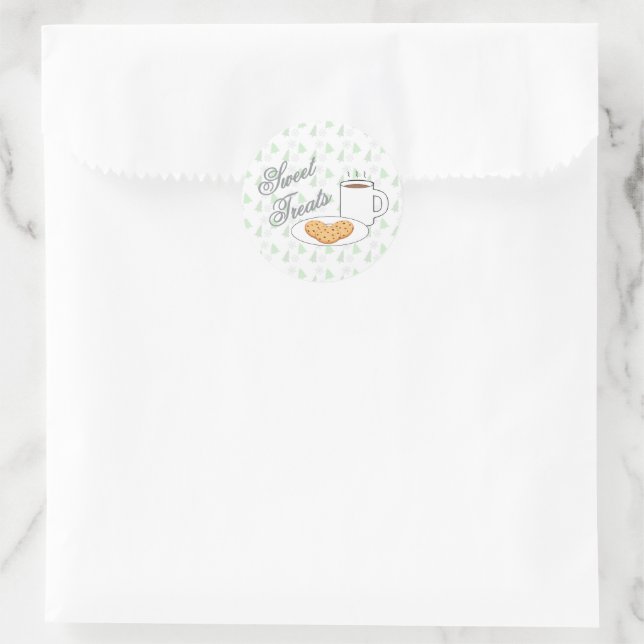 Sticker Rond Baby Shower Cookies et Cocoa (Sac)