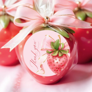 Sticker Rond Baby Shower Coquette Berry Sweet