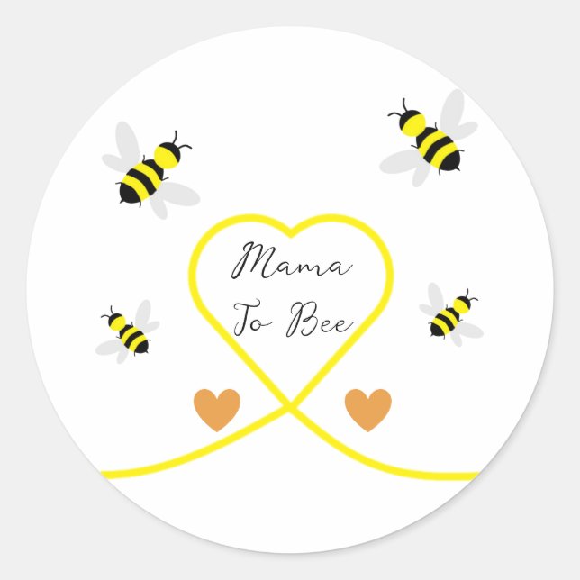 Sticker Rond Baby shower d'abeilles (Devant)