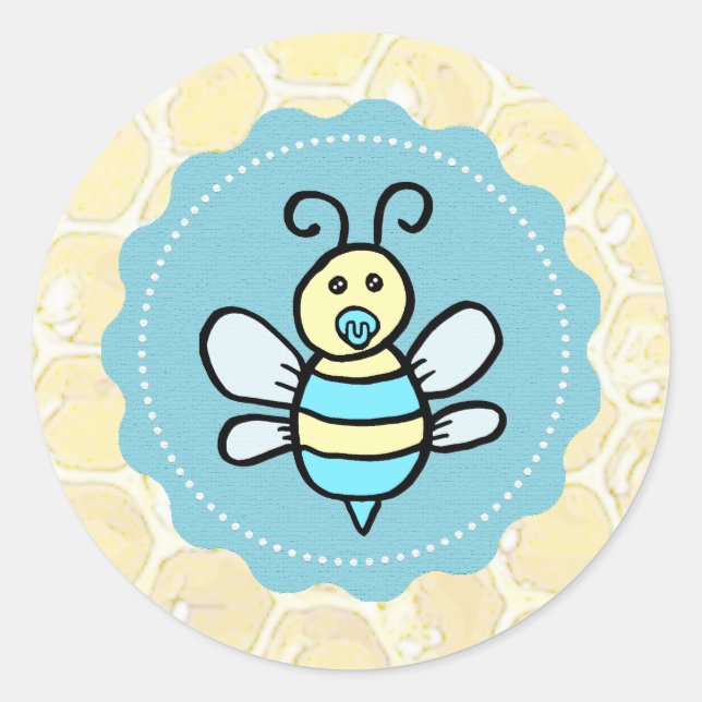 Sticker Rond Baby shower d'abeilles au miel (Devant)