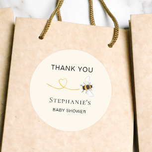 Sticker Rond Baby shower d'abeilles Merci