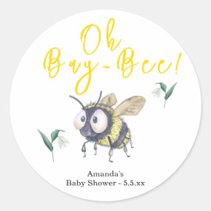 Sticker Rond Baby shower d'abeilles miel