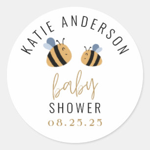 Sticker Rond Baby shower d'abeilles mignonne