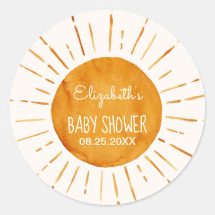 Sticker Rond Baby shower d'aquarelle 