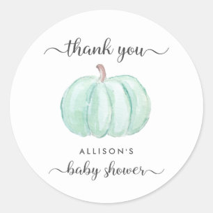 Sticker Rond Baby shower d'aquarelle de la Monnaie citrouille M