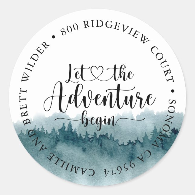Sticker Rond Baby shower d'aquarelle Forest Adventure (Devant)