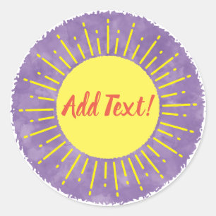 Sticker Rond Baby shower d'aquarelle Sunshine Arrière - plan pe