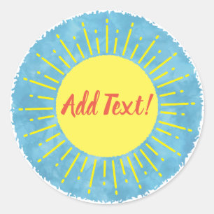 Sticker Rond Baby shower d'aquarelle Sunshine Arrière - plan pe