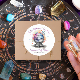 Sticker Rond Baby shower d'astrologie du cristal céleste