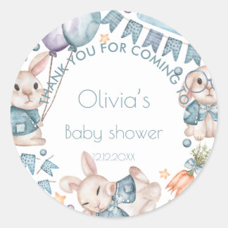 Sticker Rond Baby shower d'attente de l'ours en peluche  d'atte