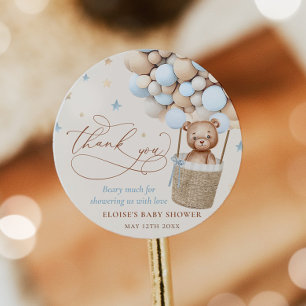 Sticker Rond Baby shower d'attente de l'ours en peluche  d'atte