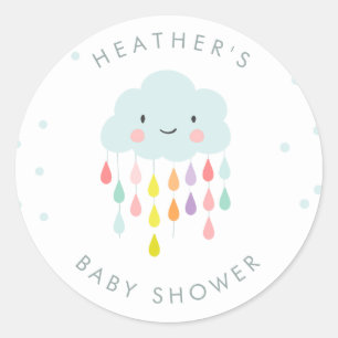 Sticker Rond Baby shower d'autocollant d'enveloppe de nuage