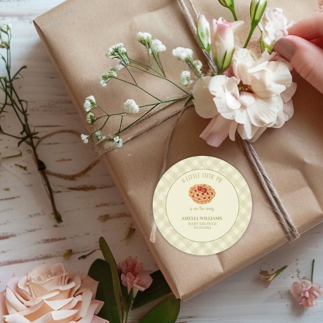 Sticker Rond Baby shower d'automne de la coupe d'aquarelle (Créateur téléchargé)