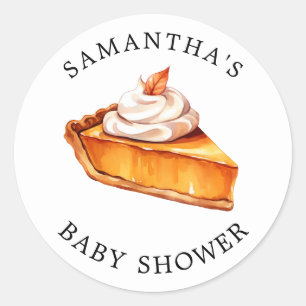 Sticker Rond Baby shower d'automne du Citrouille Cutie Pie