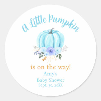 Sticker Rond Baby shower d'automne du petit Citrouille