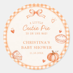 Sticker Rond Baby Shower d'Automne Little Cutie Pie