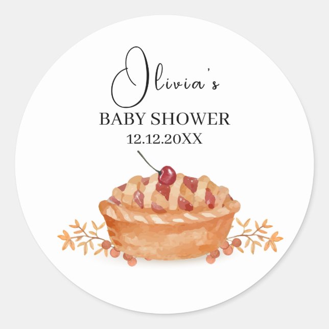Sticker Rond Baby shower d'automne rustique à la petite croûte  (Devant)