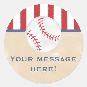 Sticker rond Baby shower de baseball