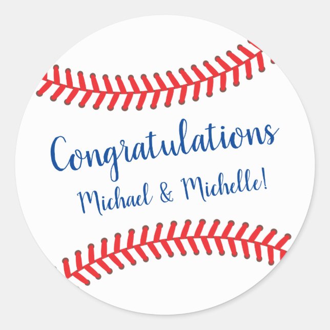 Sticker Rond Baby shower de baseball Little Slugger (Devant)