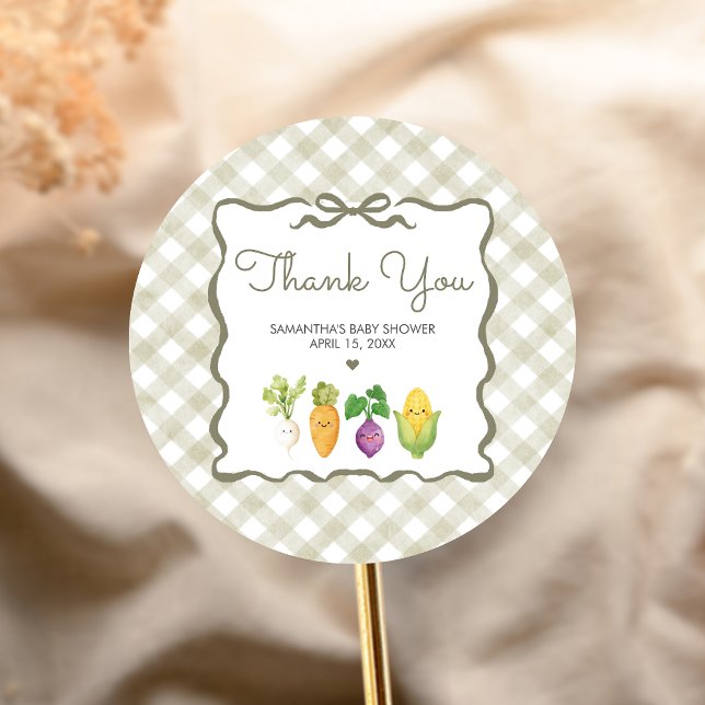 Sticker Rond Baby Shower de Bébé Pousse Local (Locally Grown Baby Shower Sticker)