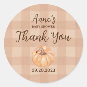 Sticker Rond Baby shower de Boho Little Citrouille Merci
