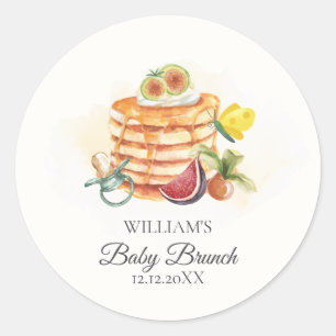 Sticker Rond Baby shower de Brunch de Pancake à la pomme de ter