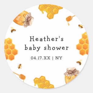 Sticker Rond Baby shower de cadre moderne pour le chou de miel