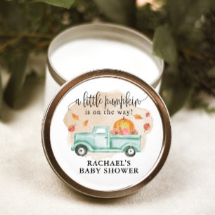 Sticker Rond Baby shower de camions agricoles Citrouilles de Fa