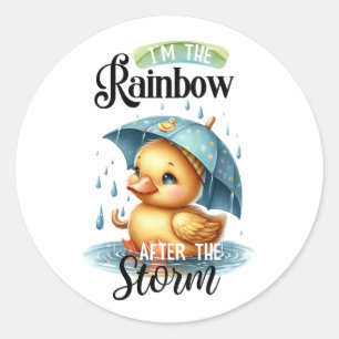 Sticker Rond Baby shower de canard en caoutchouc