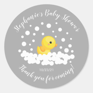 Sticker Rond Baby shower de canard en caoutchouc mou Favoriser 