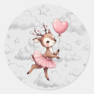 Sticker Rond Baby shower de cerfs
