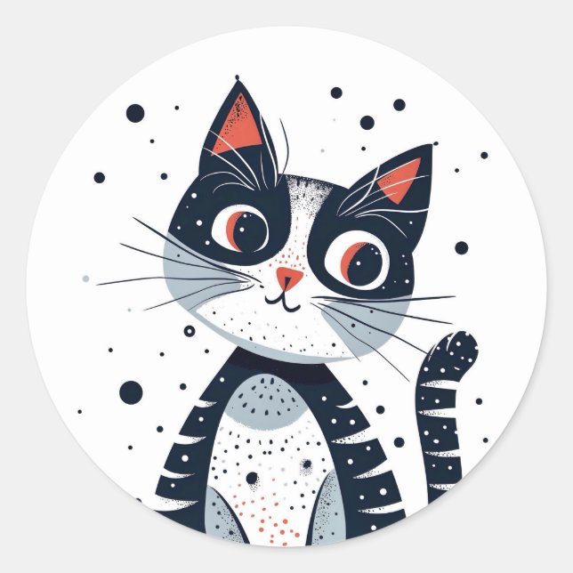 Sticker Rond Baby shower de chats Cute Kitty (Devant)