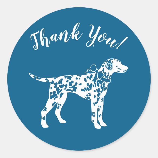 Sticker Rond Baby shower de Chien Dalmatien Chien Chien Chien C (Devant)